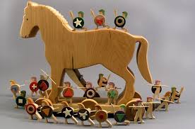 Wooden Trojan Horse Folkart Made In America Trojan Horse Wooden Horse Trojan War