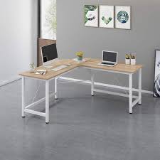 Some corner desks have large desktops which create more space for users and enable items to be reached easily. Cherry Tree Furniture Large L Shaped Corner Desk Computer Workstation 150x150 X73 Cm Wood White Frame Shop Designer Home Furnishings