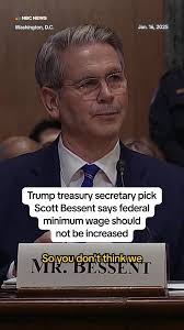 Scott Bessent, President-elect Trump's pick to serve as treasury secretary,  told Sen. #BernieSanders that he believes there should not be an increase  to the federal minimum wage.