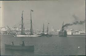 Circa 1920 Port De Sousse Sailing Ships Boat Sailing