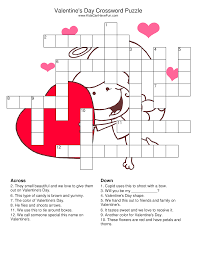 Valentine S Day Crossword Puzzle Valentine Words Valentine Worksheets Valentines Games