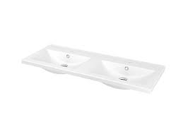 Media.castorama.fr goodhome imandra 120 : Plan Double Vasque En Ceramique Blanc Goodhome Nira 120 Cm Castorama