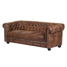 Sofa Torquay 3 Sitzer Antiklederoptik Braun Home24 Sofa Chesterfield Sofa Chesterfield Sessel