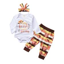 Check spelling or type a new query. Focusnorm 3pcs Newborn Baby Girl Thanksgiving Clothes First Thanks Romper Tops Striped Turkey Leggings Headband Autumn Outfit Buy At The Price Of 6 02 In Aliexpress Com Imall Com
