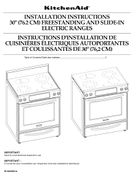 30 inch electric range installation