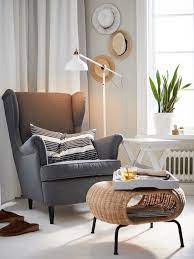 Strandmon Wing Chair Nordvalla Dark Gray Ikea In 2021 Living Room Chairs Chairs For Small Spaces Strandmon Chair