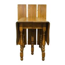 20th Century Early American Cushman Colonial Solid Hard Rock Maple 79 Butterfly Drop Leaf Dining Table Dining Table Drop Leaf Dining Table Retail Furniture