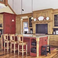 Painting Kitchen Cabinets A Rustic Look Table Kitchen Design Furniture Bed Bedroom Red Kitchen Cabinets Home Red Kitchen Decor