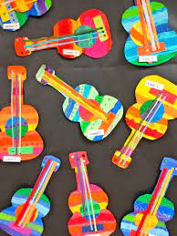 Kinder Guitars Kids Art Projects Instrument Craft Art For Kids