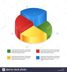 Pie Chart On Isolated Background Isometric Pie Charts
