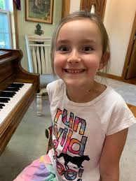 Congratulations to this sweet student of the month! Aliyah Flatt has worked  SO hard the last few weeks. She finished a lesson book and has already  mastered the first few songs and