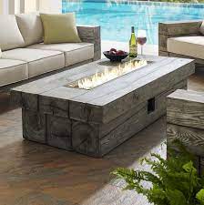 52 x 34 rectangular chat height outdoor propane gas fire pit table w/ glass guard and crystals in gray wicker by akoya outdoor essentials. Manteo 70 Rectangular Outdoor Patio Fire Pit Table Contemporary Modern Furniture Modway