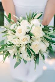 Wedding Bouquet Organic Bouquet White Garden Roses Olive Branches Rose Wedding Bouquet White Rose Wedding Bouquet Garden Rose Bouquet Wedding