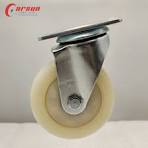 100mm Medium Duty Castors 4 Inch White Nylon Swivel Caster Wheels Without  Brake