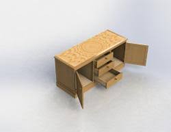 This flat panel all wood constructed drawer base cabinet has three drawers. 27 Inch Base Cabinet 3d Models Stlfinder