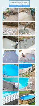 Step By Step Den Eigenen Ovalpool Aufbauen Pool Ovalpool Diy Ovalpool Ovaler Pool Diy Schwimmbad