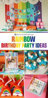 There are so many creative things you can do for this theme and the colors alone make it bright, cheery and happy! Rainbow Birthday Party Ideas Spot Of Tea Designs