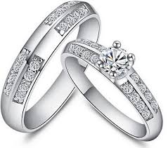 Silver Crystal Couple Rings For Men And Women Don Shopping Store Rings For Men Silver Engagement Rings Luxury Diamond Rings