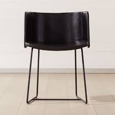 Shop Yukon Dining Chair Black Handmade Black Leather Dining Chair Brings Structure To The Black Leather Dining Chairs Black Metal Dining Chairs Dining Chairs
