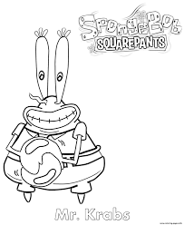Mister Krabs Restaurant Owner Coloring Pages Printable