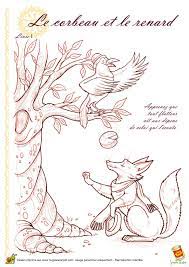 Le Corbeau Et Le Renard Coloring Pages Fairy Tale Projects Illustration
