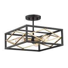 Sale cdn $856.86 cdn $1,071.07. Quoizel Platform 14 In Black With Gold Semi Flush Mount Light Lowes Com Semi Flush Mount Lighting Semi Flush Ceiling Lights Flush Mount Lighting