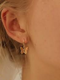 Round Decor Butterfly Drop Earrings 1pair Shein Usa In 2020 Ear Jewelry Women S Jewelry And Accessories Cute Jewelry