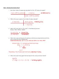 Tests (unit 7) gateway to exams units 7 and 8 (end of unit 8) testing and. Key Unit 5 Stoichiometry Test Reveiw Mole Unit Stoichiometry