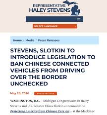 US lawmakers propose ban on Chinese connected vehicles