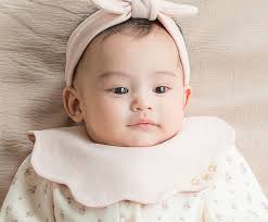 Happy Prince Korean Pinky Bow Baby Hair Accessories + Petal Bib Set of 2