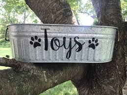 Cute and keeps pet's toy mess manageable, easy for you to get all. Dog Metal Toy Storage Bin Etsy