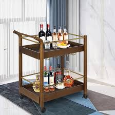 By furniture of america $ 2193 35 /carton. Red Barrel Studio Bar Serving Cart Home Kitchen Wine Cart With Goblet Glass Holder Handle Rack Spherical Wheels Rolling 2 Wood Metal Stroage Shelves Rustic Mobile Serving Trolley For Home Restaurant Brown