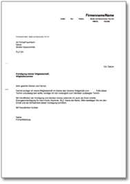 Check spelling or type a new query. Kundigung Der Mitgliedschaft In Einem Verein De Musterbrief Download