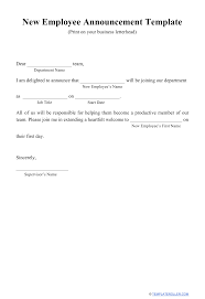 It could damage business relationships with clients, vendors, stockholders, and investors if it looks like you intentionally didn't notify them. New Employee Announcement Template Download Printable Pdf Templateroller