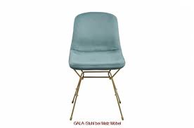 Niedrige sitzfläche und ergonomische formen sorgen für 1a komfort. Gala Stuhl Samt Metall Blau Gold Matz Mobel Vintage Designermobel
