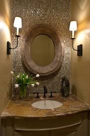 Half Bath Take Backsplash Tile In The Bathroom All The Way Up To The Ceiling Love This Powder Room Decor Top 10 Bathroom Designs Bathroom Design Trends