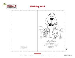 Each card is available in two versions: Clifford Birthday Card Kids Coloring Pages Pbs Kids For Parents
