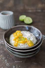 Super Cremiger Kokos Milchreis Mit Mango Rezept Kokosmilchreis Lebensmittel Essen Rezepte