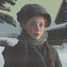 Anne of Green Gables in Winter Closeup 1 Cross-stitch Pattern Digital  Download