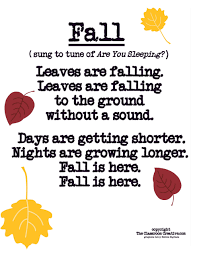 Fall Poem Song For Preschool Kindergarten First Grade