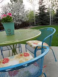 Learn how to refurbish vintage furniture with our how to remove paint from metal without chemicals. Love The Trees In The Border Patio Furniture Redo Iron Patio Furniture Wrought Iron Furniture