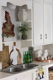 vintage inspired rounded sink shelves