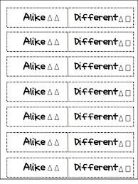 Alike Different Worksheet Math Journals Kindergarten Math Notebook Kindergarten Math Journals