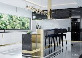 Custom modern kitchen with red walls, white cabinets. Modern Kitchen Design Have A Taste Of Luxury With Luxxu