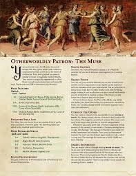 Otherworldly Patron The Muse A Bardic Warlock Dungeons Dragons Homebrew Dungeons Dragons Game D D Dungeons Dragons
