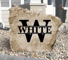 Monogram Name Stone Engraved Rock Personalized Garden Etsy Personalized Garden Stones Yard Decor Stone Engraving