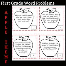 How do you solve word problems in math? First Grade Word Problems Apple Theme Back To School Fall Autumn Fallfirstgrade Firstgrade 1stg First Grade Words Word Problems Teaching High School