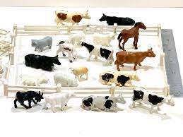 Vintage Toy Farm Animals With Fence Plastic Animals Plastic Etsy Farm Animal Toys Farm Animals Animals