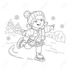 Select from 36755 printable coloring pages of cartoons, animals, nature, bible and many more. Coloring Page Outline Of Cartoon Girl Skating Winter Sports Coloring Book For Kids Royalty Free Cliparts Vectors And Stock Illustration Image 68107861