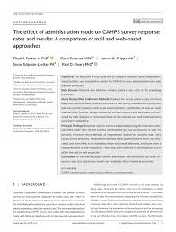 Pdf The Effect Of Administration Mode On Cahps Survey Response Rates And Results A Comparison Of Mail And Web Based Approaches